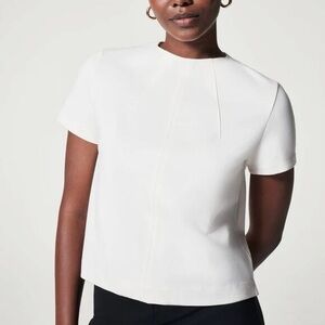 SPANX Classic White Short Sleeve 
The Perfect Funnel Top